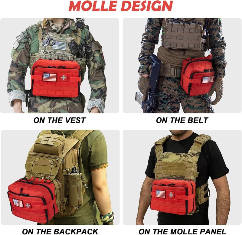 Jueachy Tactical Molle Pouch Large Admin Bag Utility Tool Pouches Molle Attachment EDC Pouches Expandable Molle Accessories Organizer Medical Pocket U.S.A Patch Included - Image 5